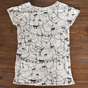 Zara Basic Novelty Print Short Sleeve Tee